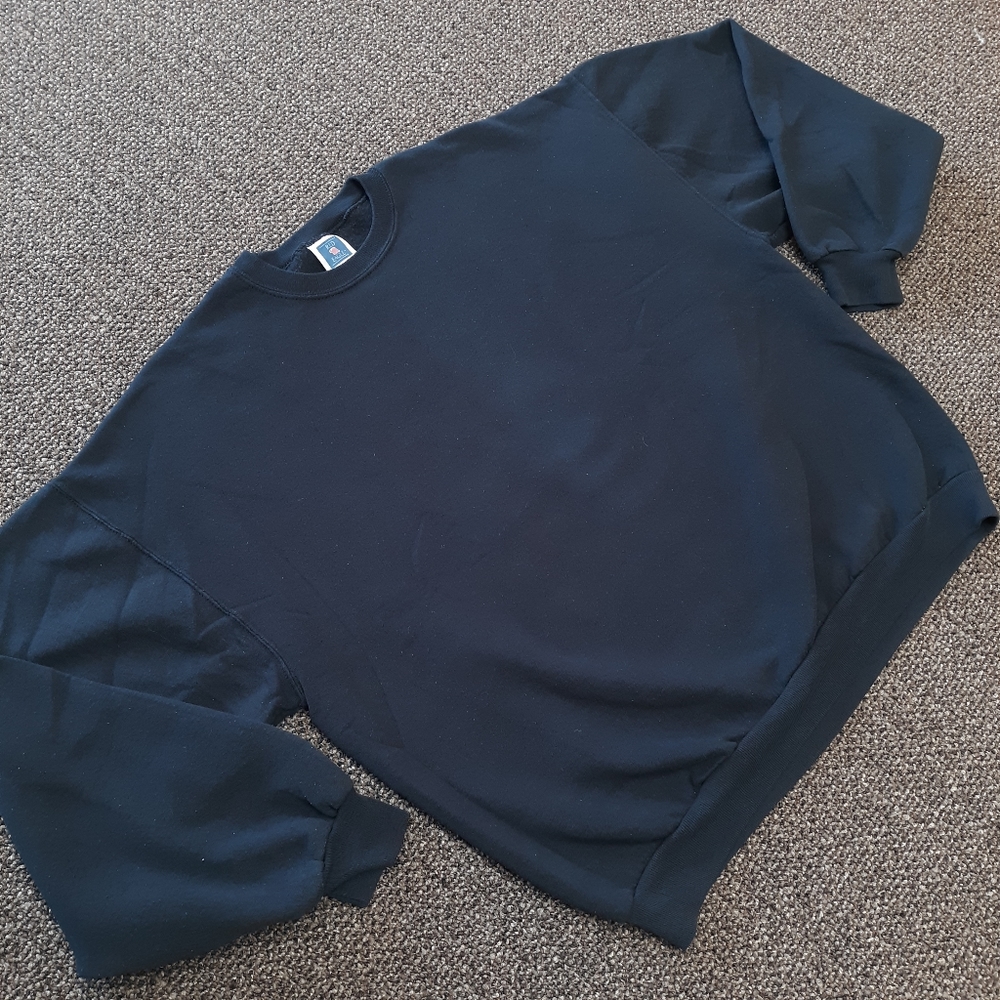 Vintage 90s Red Eagle Basic Blank Black Crewneck Sweatshirt Size XL